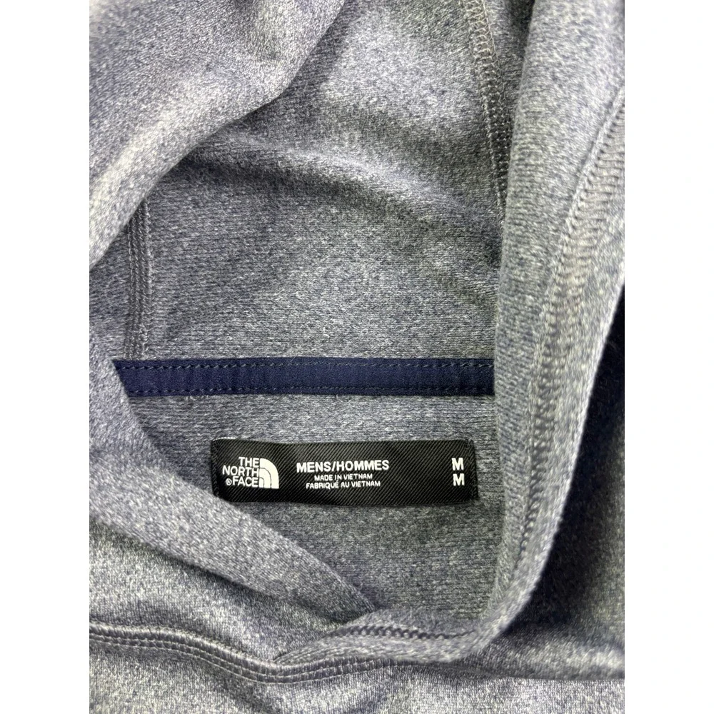 The North Face Hoodie Mens M Blue Gray Heathered Performance Fleece‎ Pullover